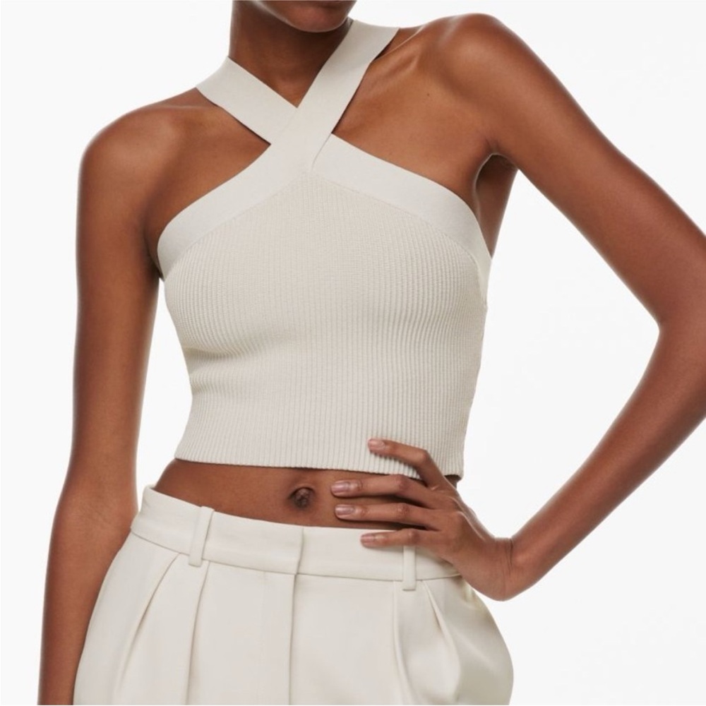 Babaton Sculpt Knit Criss Cross Cropped Tank